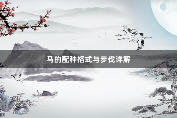 马的配种格式与步伐详解